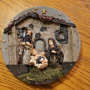 Nativity Scene Wall Plaque - Multicolor